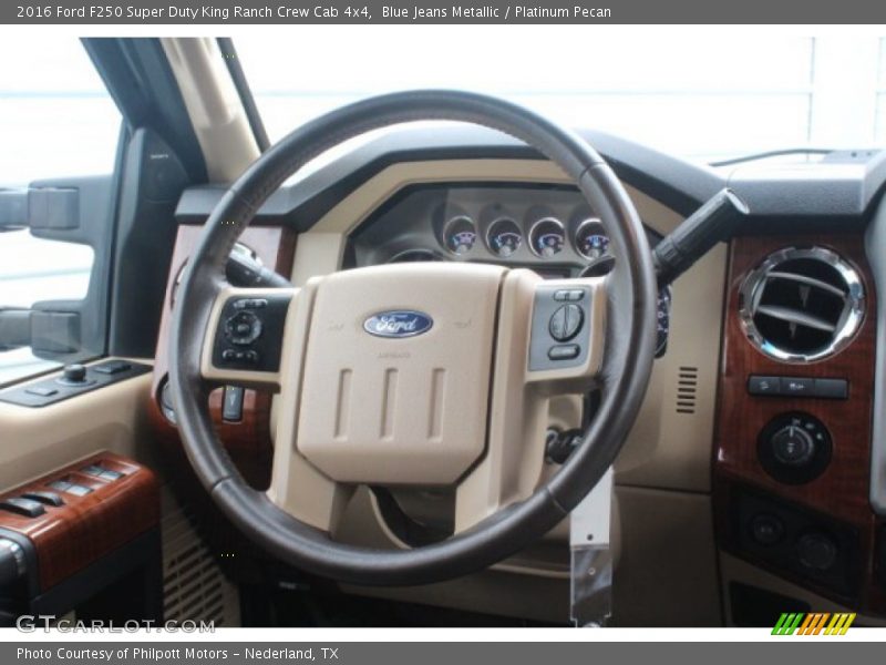 Blue Jeans Metallic / Platinum Pecan 2016 Ford F250 Super Duty King Ranch Crew Cab 4x4