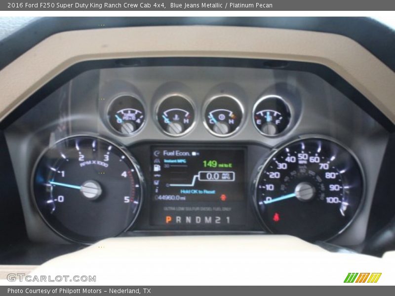 Blue Jeans Metallic / Platinum Pecan 2016 Ford F250 Super Duty King Ranch Crew Cab 4x4