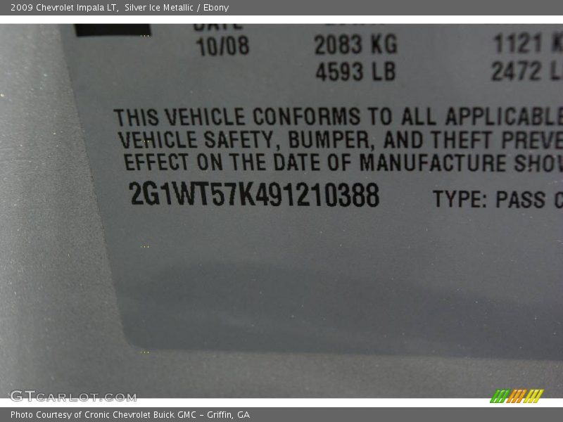 Silver Ice Metallic / Ebony 2009 Chevrolet Impala LT