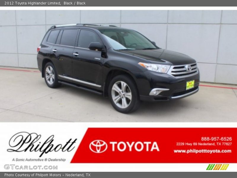 Black / Black 2012 Toyota Highlander Limited