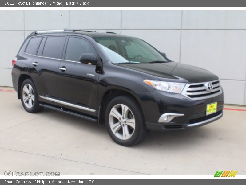 Black / Black 2012 Toyota Highlander Limited