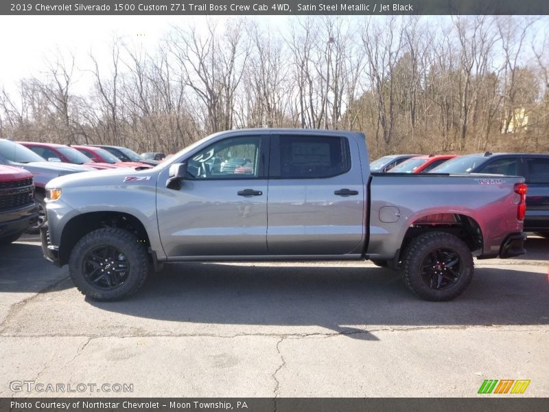 Satin Steel Metallic / Jet Black 2019 Chevrolet Silverado 1500 Custom Z71 Trail Boss Crew Cab 4WD