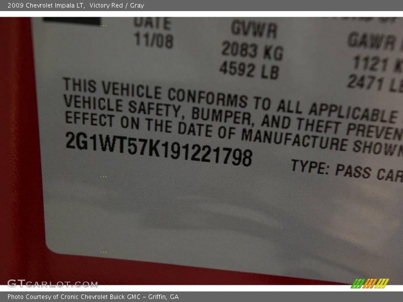 Victory Red / Gray 2009 Chevrolet Impala LT