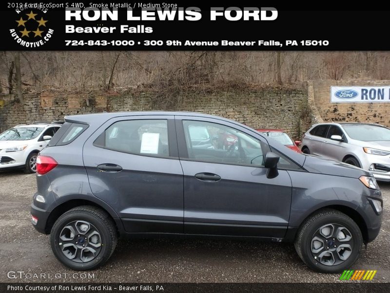 Smoke Metallic / Medium Stone 2019 Ford EcoSport S 4WD