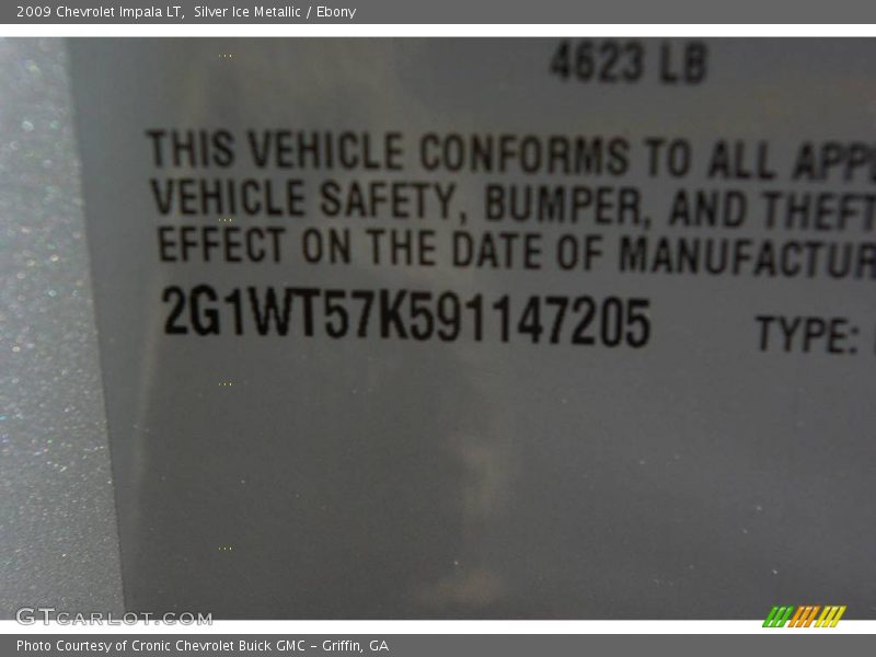 Silver Ice Metallic / Ebony 2009 Chevrolet Impala LT