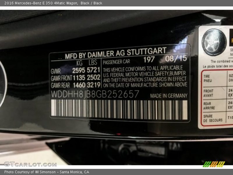 Black / Black 2016 Mercedes-Benz E 350 4Matic Wagon