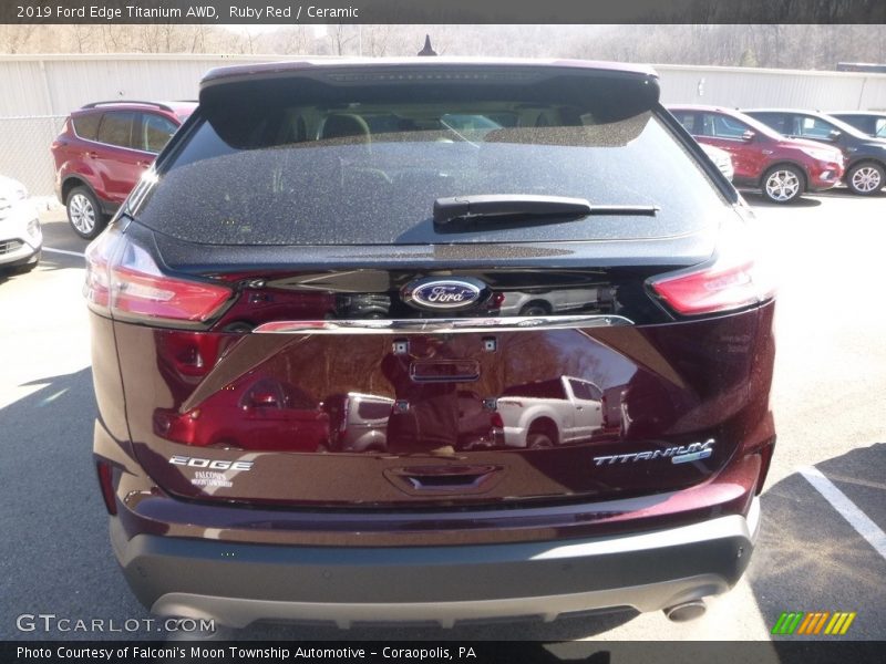 Ruby Red / Ceramic 2019 Ford Edge Titanium AWD