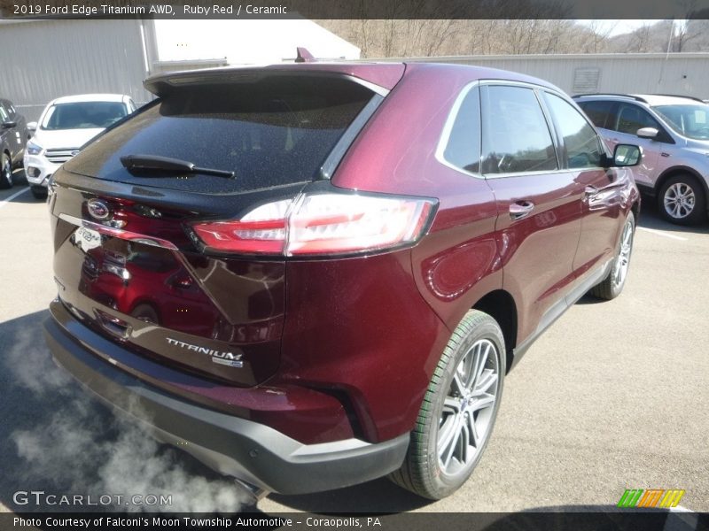 Ruby Red / Ceramic 2019 Ford Edge Titanium AWD