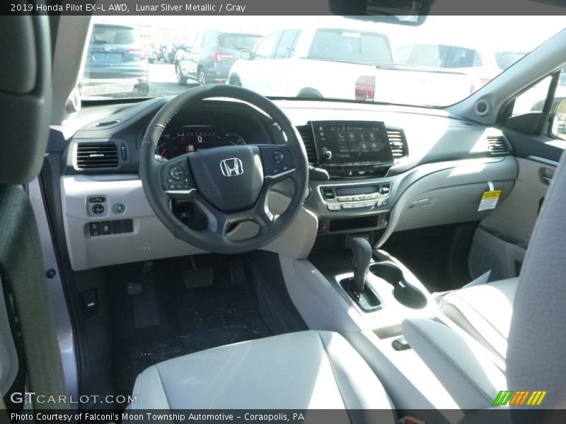Lunar Silver Metallic / Gray 2019 Honda Pilot EX-L AWD