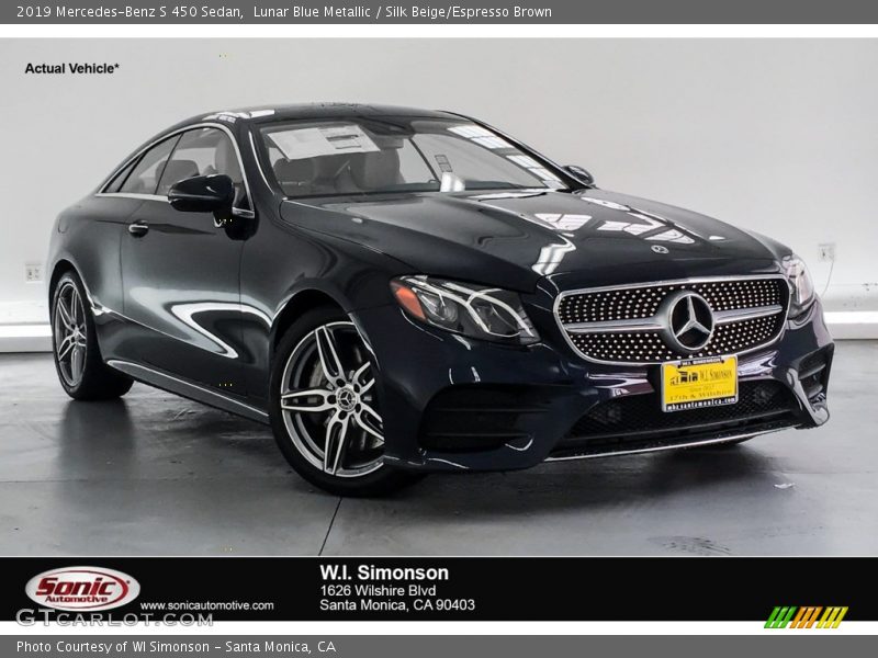 Lunar Blue Metallic / Silk Beige/Espresso Brown 2019 Mercedes-Benz S 450 Sedan