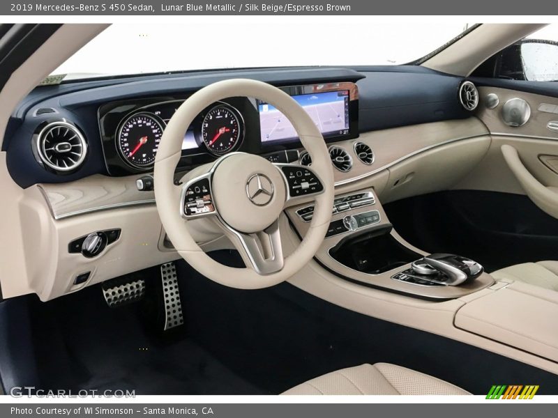 Lunar Blue Metallic / Silk Beige/Espresso Brown 2019 Mercedes-Benz S 450 Sedan