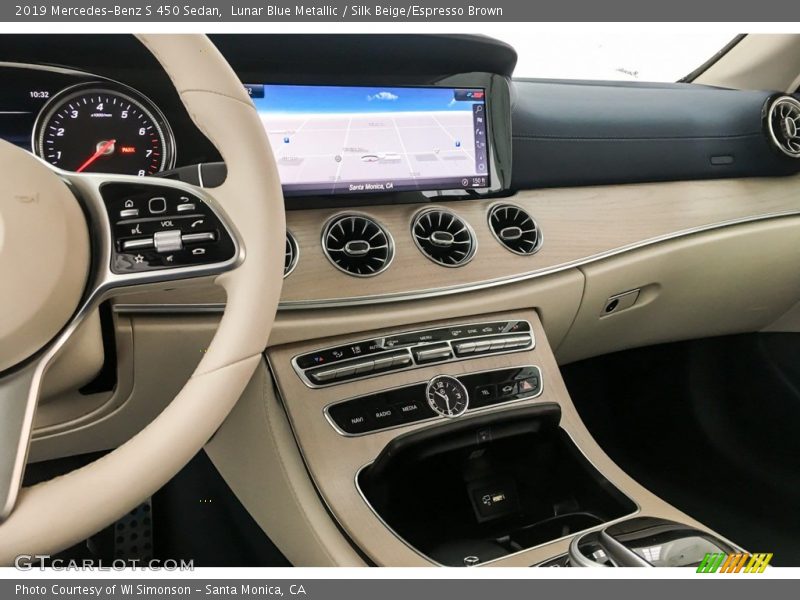 Lunar Blue Metallic / Silk Beige/Espresso Brown 2019 Mercedes-Benz S 450 Sedan