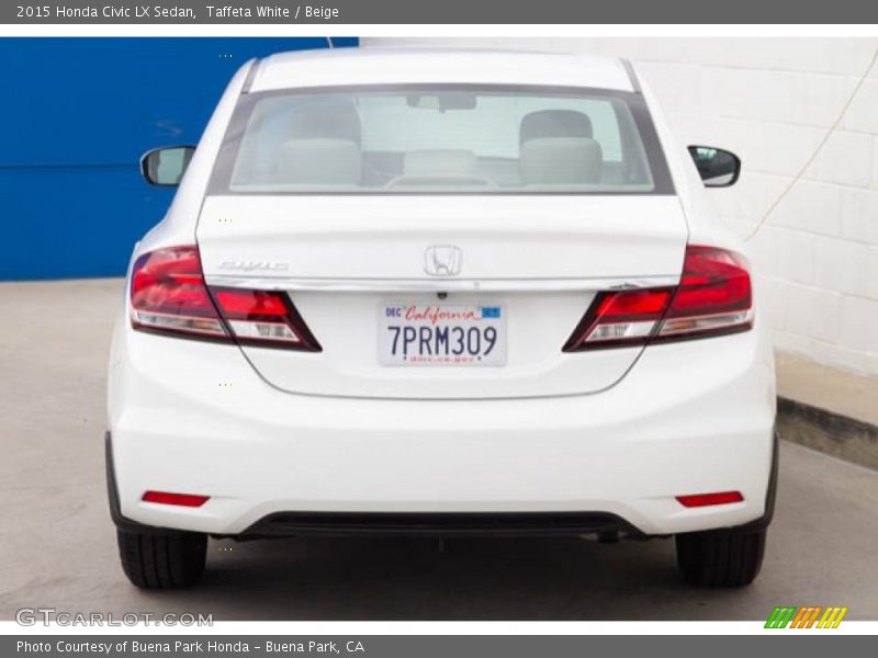 Taffeta White / Beige 2015 Honda Civic LX Sedan