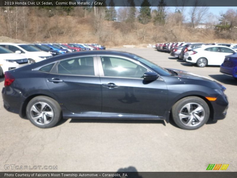 Cosmic Blue Metallic / Gray 2019 Honda Civic LX Sedan