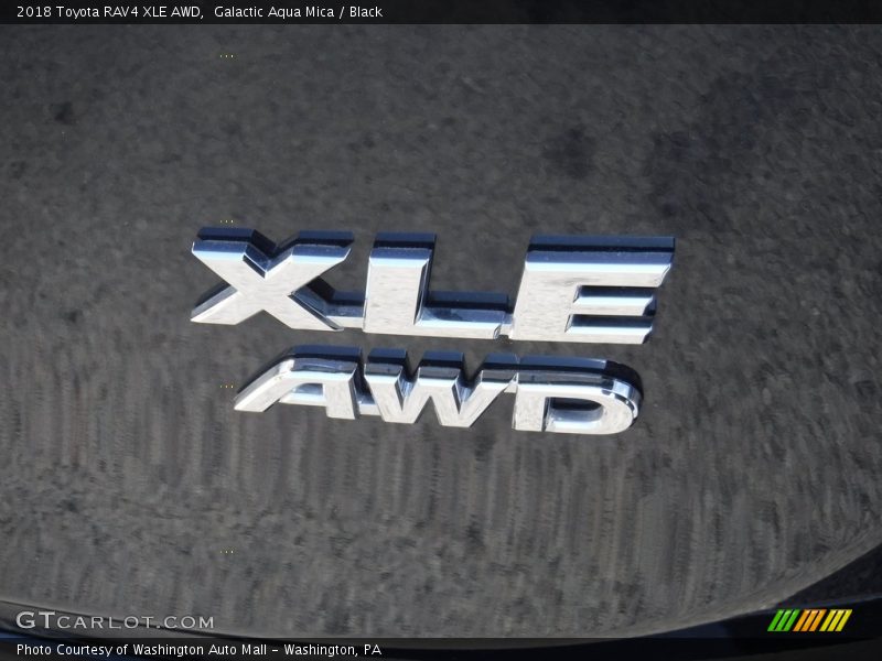 Galactic Aqua Mica / Black 2018 Toyota RAV4 XLE AWD