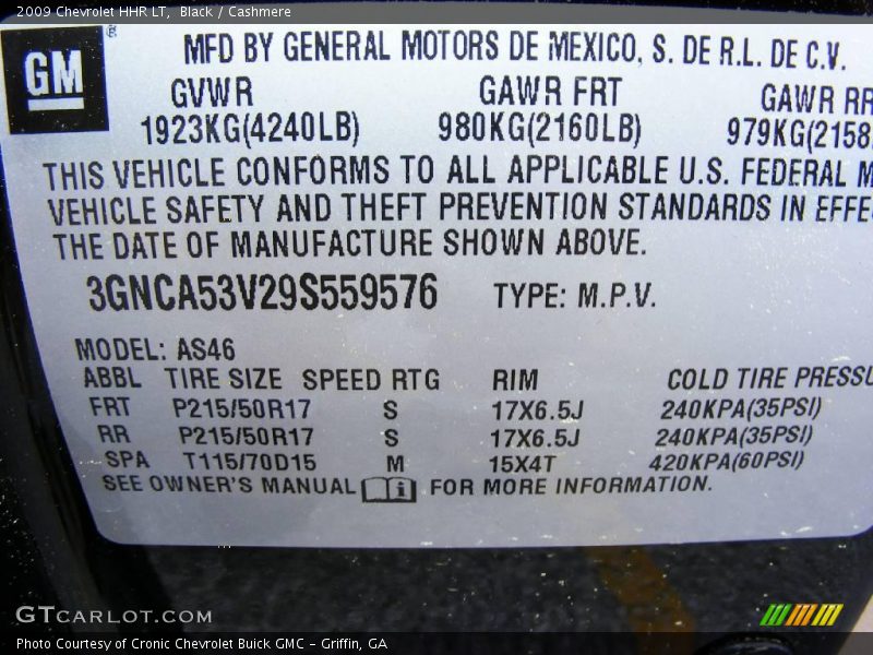 Black / Cashmere 2009 Chevrolet HHR LT