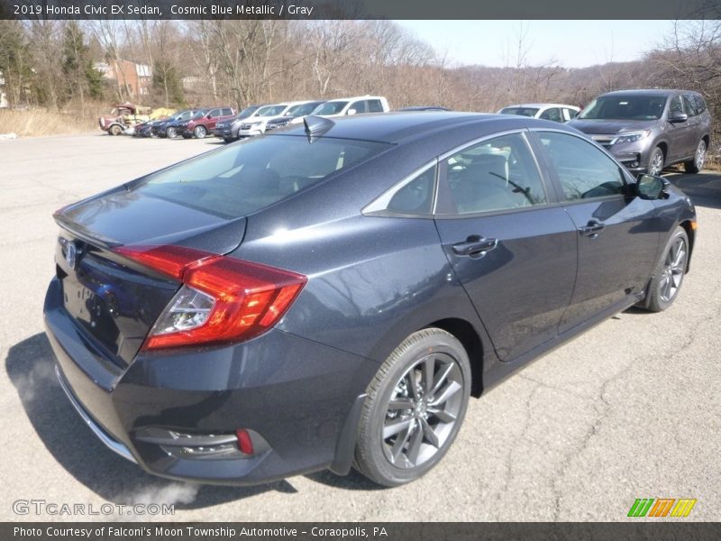 Cosmic Blue Metallic / Gray 2019 Honda Civic EX Sedan
