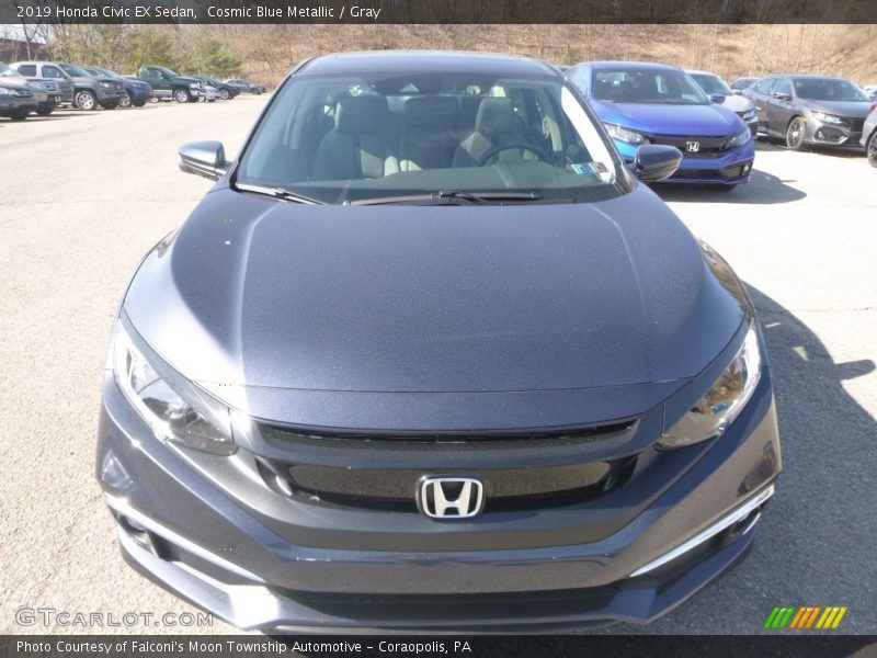 Cosmic Blue Metallic / Gray 2019 Honda Civic EX Sedan