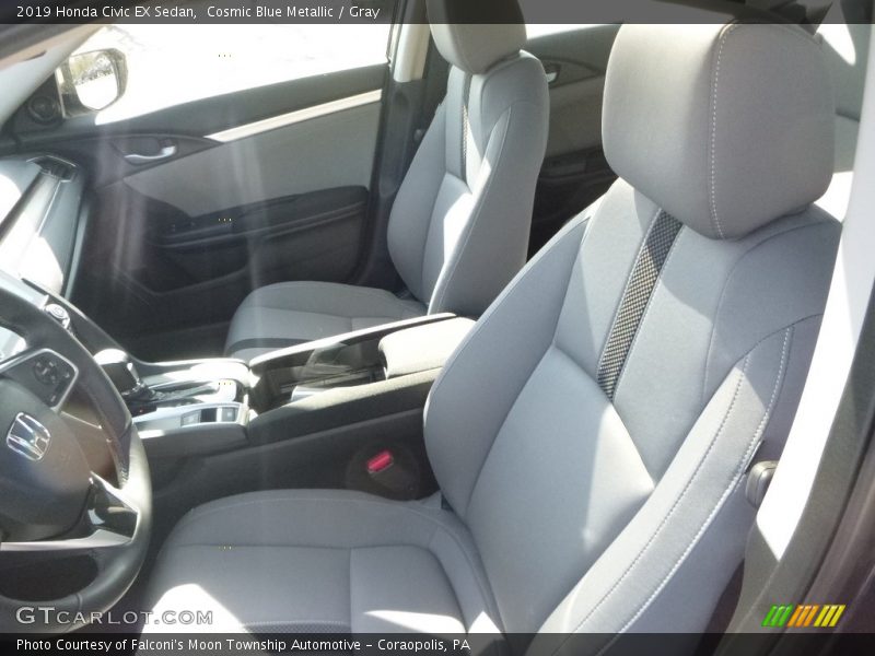 Cosmic Blue Metallic / Gray 2019 Honda Civic EX Sedan