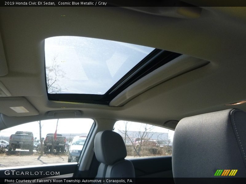 Cosmic Blue Metallic / Gray 2019 Honda Civic EX Sedan