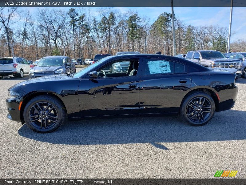 Pitch Black / Black 2019 Dodge Charger SXT AWD