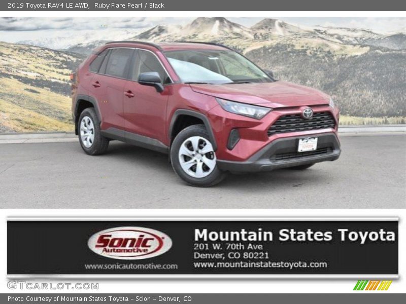 Ruby Flare Pearl / Black 2019 Toyota RAV4 LE AWD