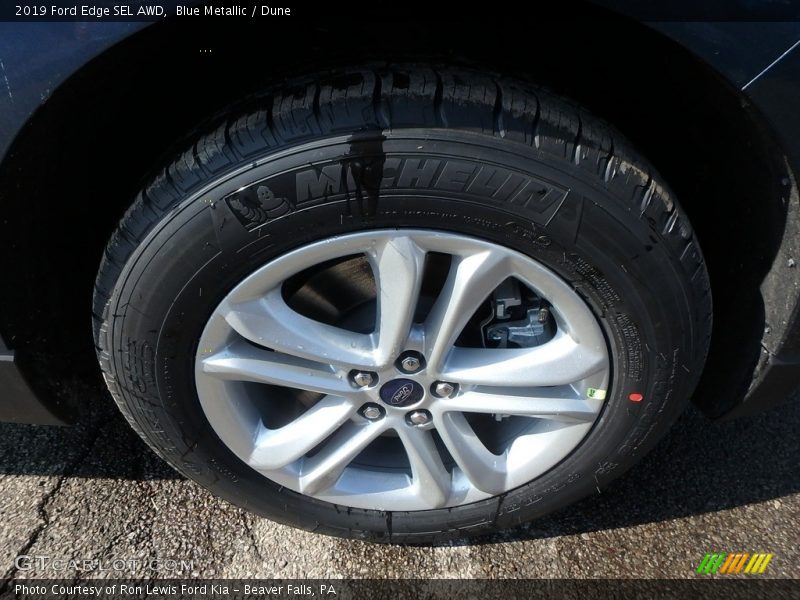 Blue Metallic / Dune 2019 Ford Edge SEL AWD