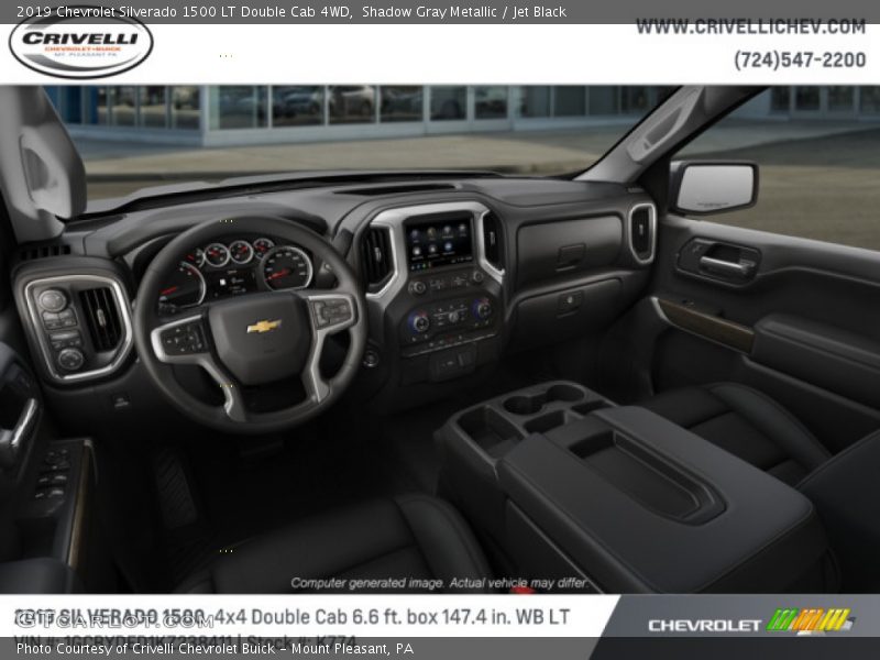 Shadow Gray Metallic / Jet Black 2019 Chevrolet Silverado 1500 LT Double Cab 4WD