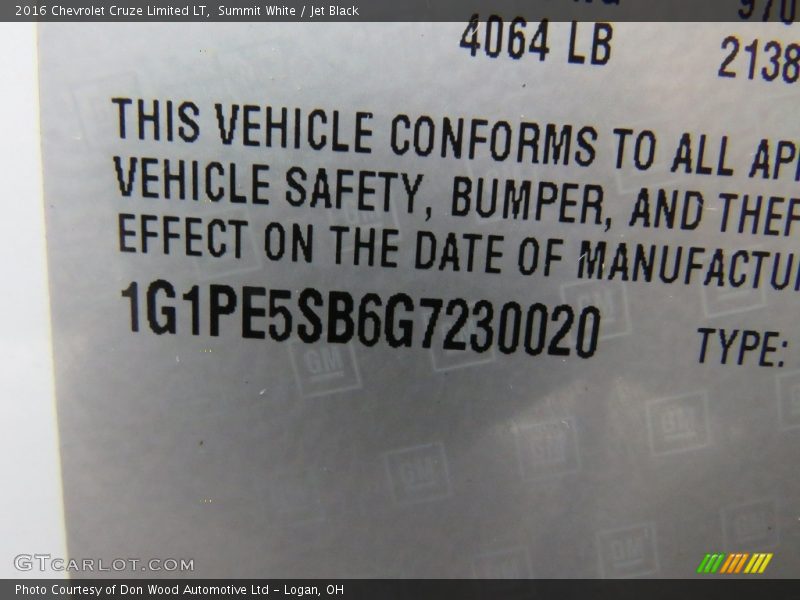 Summit White / Jet Black 2016 Chevrolet Cruze Limited LT