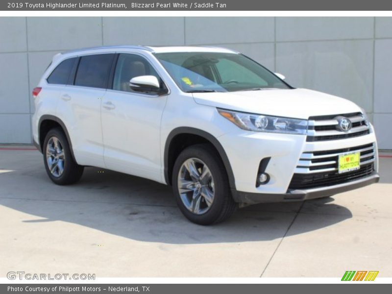 Blizzard Pearl White / Saddle Tan 2019 Toyota Highlander Limited Platinum