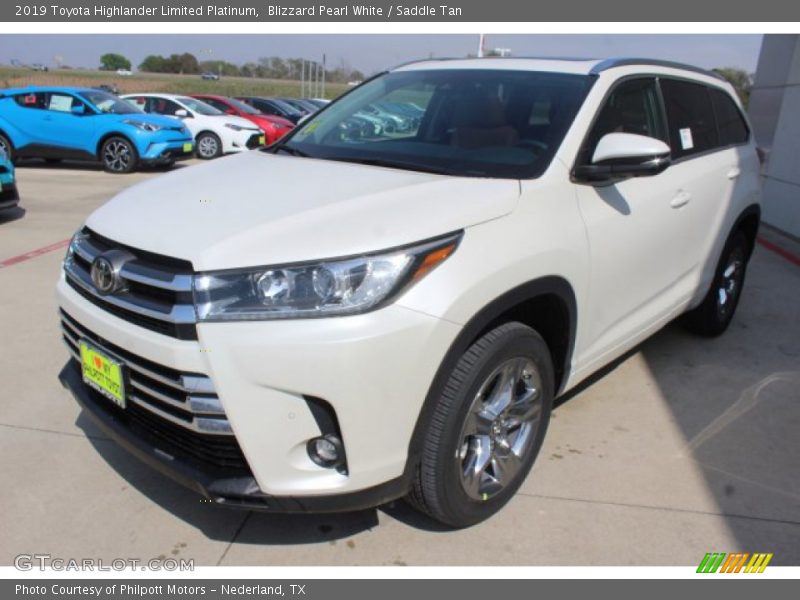 Blizzard Pearl White / Saddle Tan 2019 Toyota Highlander Limited Platinum