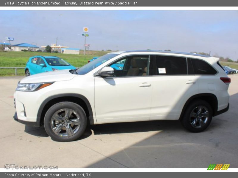 Blizzard Pearl White / Saddle Tan 2019 Toyota Highlander Limited Platinum