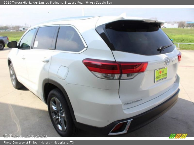 Blizzard Pearl White / Saddle Tan 2019 Toyota Highlander Limited Platinum