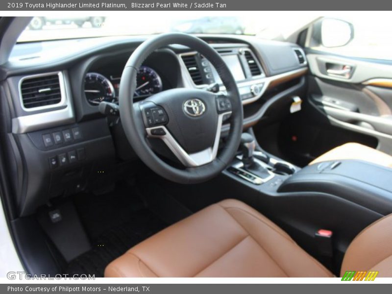 Blizzard Pearl White / Saddle Tan 2019 Toyota Highlander Limited Platinum