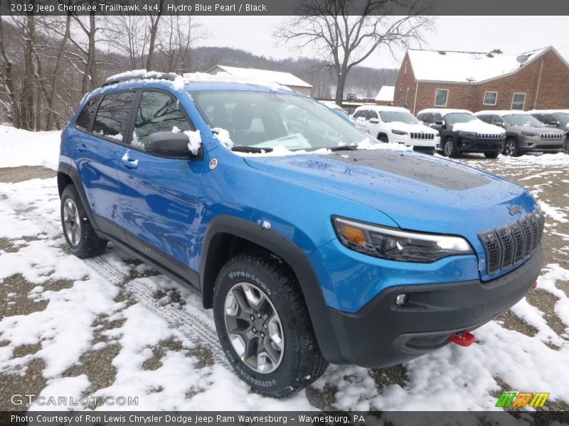 Hydro Blue Pearl / Black 2019 Jeep Cherokee Trailhawk 4x4