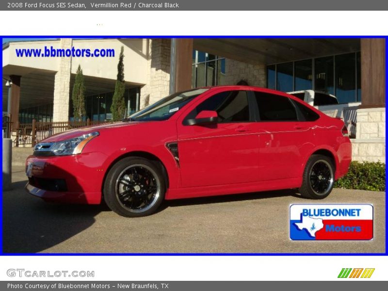 Vermillion Red / Charcoal Black 2008 Ford Focus SES Sedan