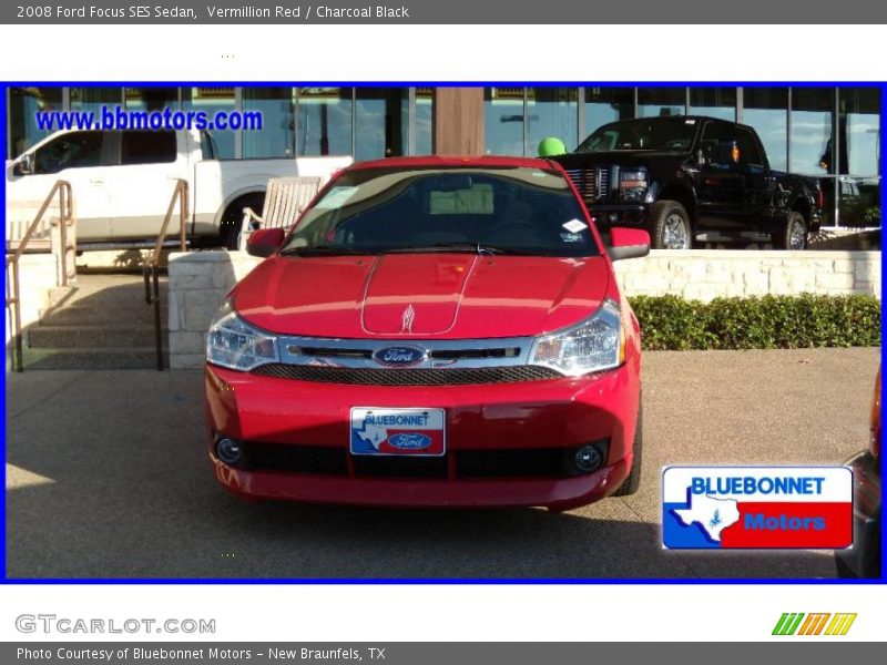 Vermillion Red / Charcoal Black 2008 Ford Focus SES Sedan