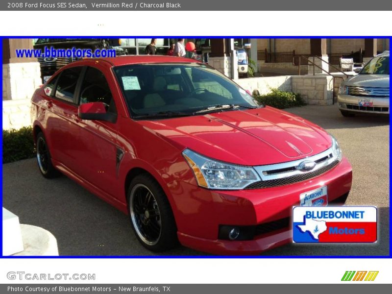 Vermillion Red / Charcoal Black 2008 Ford Focus SES Sedan