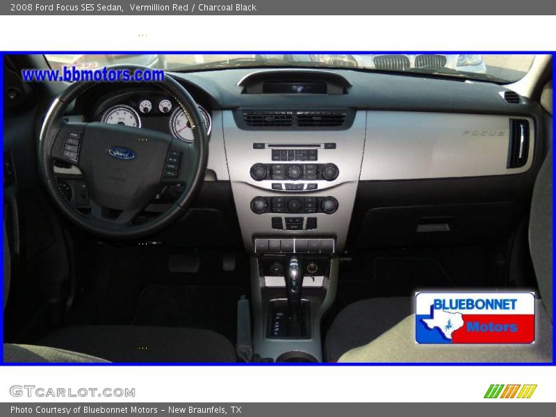Vermillion Red / Charcoal Black 2008 Ford Focus SES Sedan