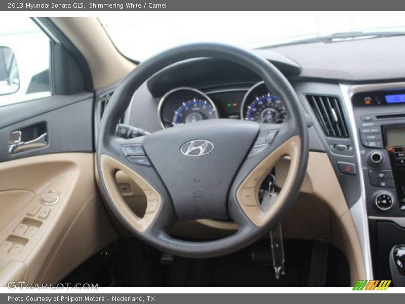 Shimmering White / Camel 2013 Hyundai Sonata GLS