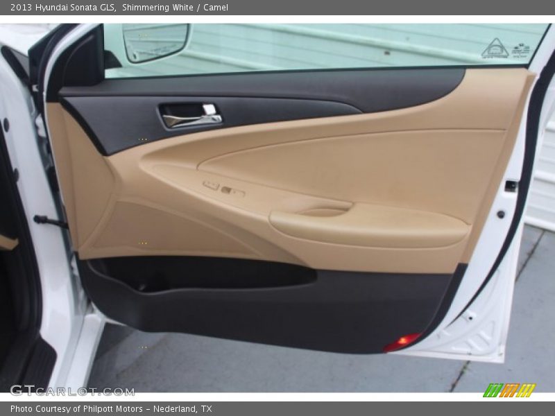 Shimmering White / Camel 2013 Hyundai Sonata GLS
