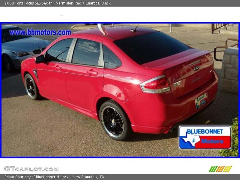 Vermillion Red / Charcoal Black 2008 Ford Focus SES Sedan