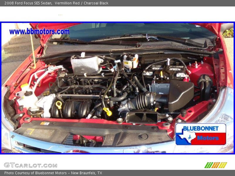 Vermillion Red / Charcoal Black 2008 Ford Focus SES Sedan