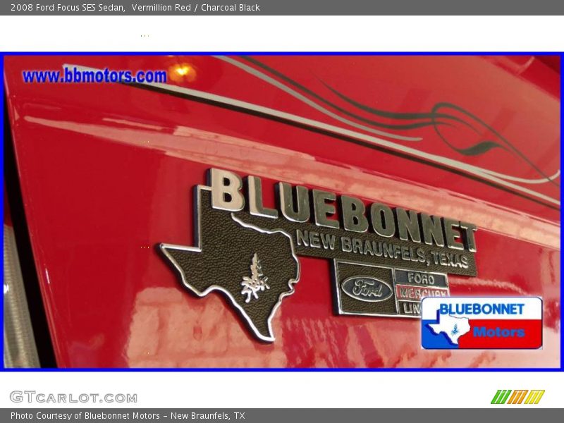 Vermillion Red / Charcoal Black 2008 Ford Focus SES Sedan