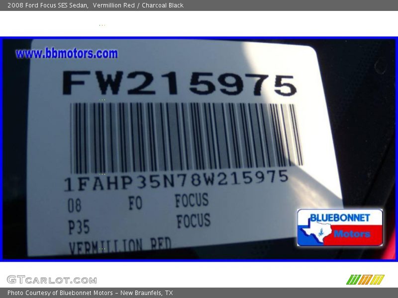 Vermillion Red / Charcoal Black 2008 Ford Focus SES Sedan