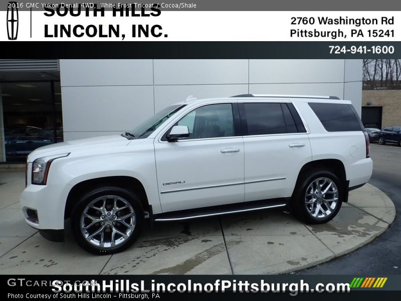 White Frost Tricoat / Cocoa/Shale 2016 GMC Yukon Denali 4WD