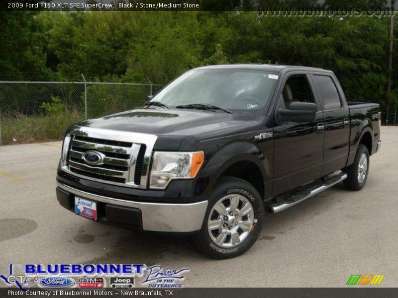 Black / Stone/Medium Stone 2009 Ford F150 XLT SFE SuperCrew