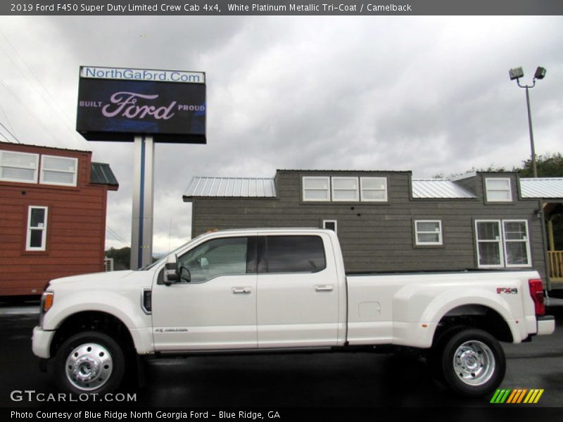 White Platinum Metallic Tri-Coat / Camelback 2019 Ford F450 Super Duty Limited Crew Cab 4x4