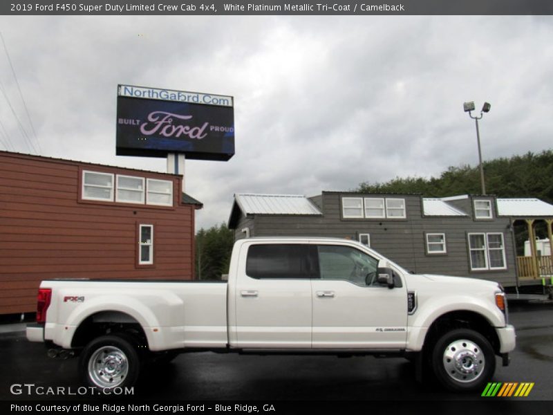 White Platinum Metallic Tri-Coat / Camelback 2019 Ford F450 Super Duty Limited Crew Cab 4x4
