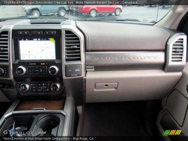 White Platinum Metallic Tri-Coat / Camelback 2019 Ford F450 Super Duty Limited Crew Cab 4x4